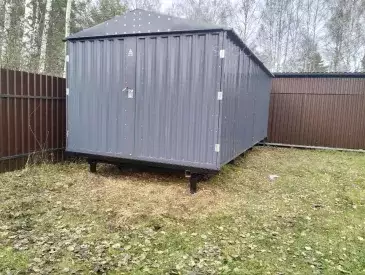 Хозблок для садового инвентаря и хозяйственных принадлежностей в графитовом цвете в дер. Ильинское, Киржачский р-н, Владимирская обл.