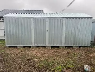 Хозблок для хранения резины и хозяйственных вещей в цинковом цвете в дер. Добрыниха, г.о. Домодедово, МО