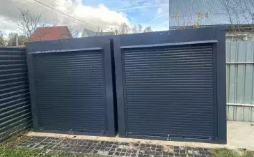 Два уличных шкафа для садового инвентаря и принадлежностей для автомобиля в графитовом цвете в дер. Малые Снопы, г.о. Солнечногорск, МО